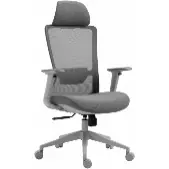 Кресло 2E OC150, ткань, 4D-подлокотники, подголовник, серый/ 2E-OC150-GREY