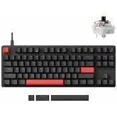 Клавиатура механическая Lemokey X1 87Key, Keychron Brown, USB-A, QMK/VIA, EN/UZ/RU, Red led, черный X1-A3-UZ