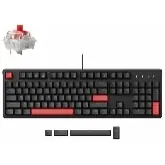 Клавиатура механическая Lemokey X3 104Key, Keychron Red, USB-A, QMK/VIA, EN/UZ/RU, Red Led, черный X3-A1-UZ
