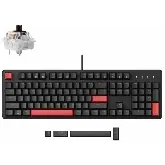 Клавиатура механическая Lemokey X3 104Key, Keychron Brown, USB-A, QMK/VIA, EN/UZ/RU, Red Led, черный X3-A3-UZ