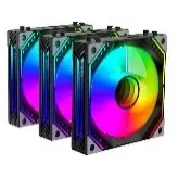 Корпусный вентилятор для ПК 2E GAMING Air Cool ACF120MB-ARGB, 3x120мм, 2000rpm, 4pin PWM +5VARGB, 20.5dBa, чёрный