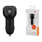 Автомобильное ЗУ 2E Dual USB Car Charger 30W USB-C PD, USB 2.4A, black